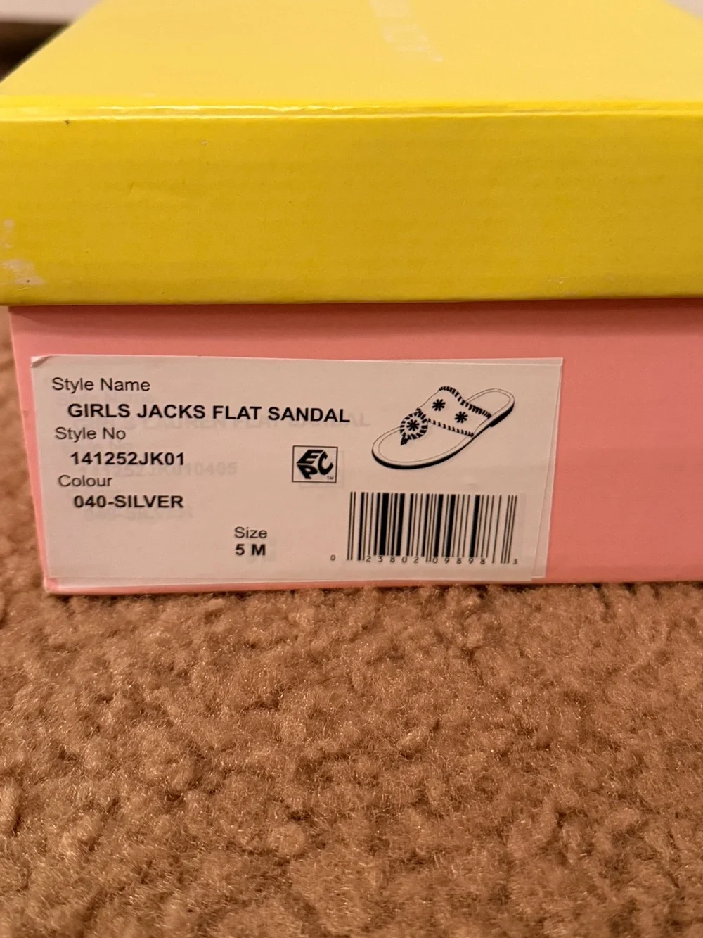 NIB Jack Rogers Silver Sandals - girls size 5